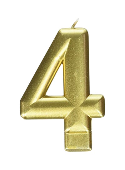 Number Chrome Candle 4 Gold