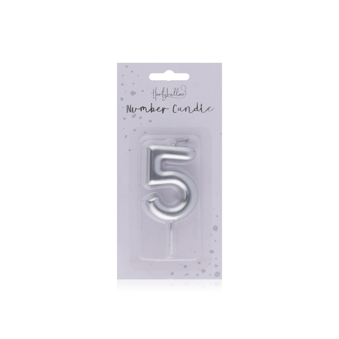 Number Chrome Candle 5 Silver
